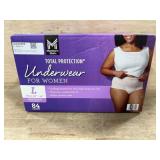 Total Protection Underwear for Women, Size L