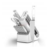 Knife Block Set with Integrated Sharpener