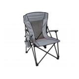 Gray Folding Chair with Mesh Backrest