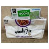 Vanity Fair Napkins and Clear Spoons Set