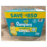 Pampers Swaddlers Newborn Diapers, 174 Count