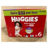 Huggies Little Movers Size 6 Diapers, 112-Count