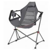 Gray Foldable Camping Chair with Storage