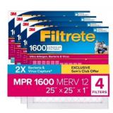 3M Filtrete MPR 1600 Air Filters, 4 Pack