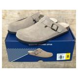 Womenï¿½s Suede Clogs with Leather Upper