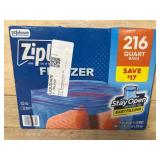 Ziploc Freezer Quart Bags, 216 Count