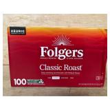 Folgers Classic Roast Coffee, 100 K-Cup Pods