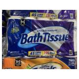 45 large rolls toilet paper purple pack