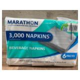 Marathon Beverage Napkins, 3000 Total