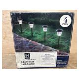 Used 4-Pack Matte Black LED Solar Path Lights
