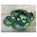 Kids Green Monster Design Clogs, Size 12
