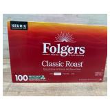 Folgers Classic Roast Coffee Pods, 100 Count