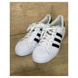 White Sneakers with Black Stripes, Size 8