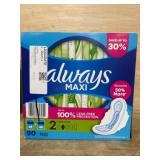 Always Maxi Pads 90 Count with Leak Protection