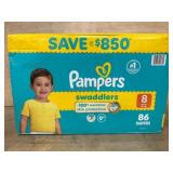 Pampers Swaddlers Diapers, Size 8, 86 Ct
