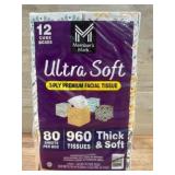 12-Pack 3-Ply Premium Facial Tissues