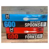 Plastic Spoons and Forks 1200-Count Set