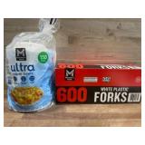 Paper Bowls and Plastic Forks Set