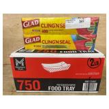 Glad Clingï¿½n Seal Wrap and Food Trays Set