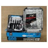 Plastic Spoons, Knives, and Pan Lids Set