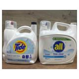 Tide and All Free & Clear Detergent Bottles