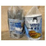 Clear Plastic Cups and Paper Plates Set