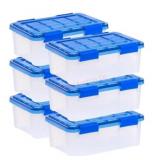 Six Clear Storage Containers With Lids
