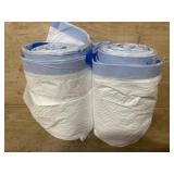 Trash Bags in Blue and White Rolls