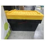 4-40 gallon black and yellow totes