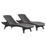 Keter All-Weather Grenada Chaise Loungers, Set of