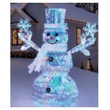 Pre lit prismatic snowman