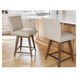 Hastings Fabric Swivel Counter Stool, Brown