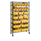 Seville Classics 24-Bin Rack with Wheels