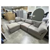 Heavily used sofa with storage ottoman