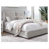 Becki Owens Harper tan Queen bed, MSRP $700