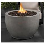 34" Round Concrete Finish Gas Fire Pit