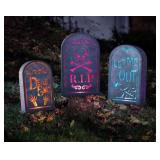 Set of 3 pre lit tombstones