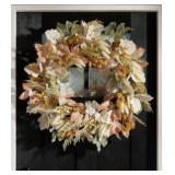 30ï¿½ harvest wreath with cattails