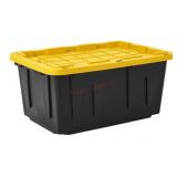 4-pk Heavy-Duty Black and Yellow Storage Totes