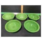 VINTAGE FIESTAWARE MED GREEN 5 1'/2 SAUCE BOWLS,