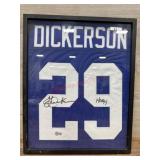 Colts Dickerson autographed framed jersey