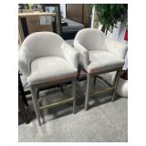 Blanchett Swivel bar stool in velvet with brass