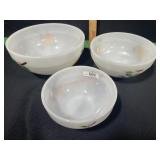 FIRE KING FRUITS / GAY FAD 3 PIECE BOWL SET