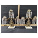 2-  Antique brass and marble base 3 top candle