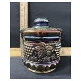 FENTON GLASS VINTAGE TOBACCO JAR 7 1/2 TALL