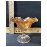 CARNIVAL GLASS MARIGOLD 5 1/4 TALL COMPOTE