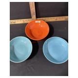 VINTAGE FIESTWARE / HARLIQUIN BOWLS 3 QTY