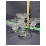 CAMBRIDGE GLASS CANDLE BOWLS  6 PIECE SET