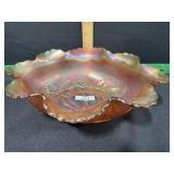 CARNIVAL GLASS LARGE FRUITS BOWL 13 X 10