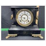 OLD VINTAGE CLOCK RAMS HEAD HANDLES AS FOUND